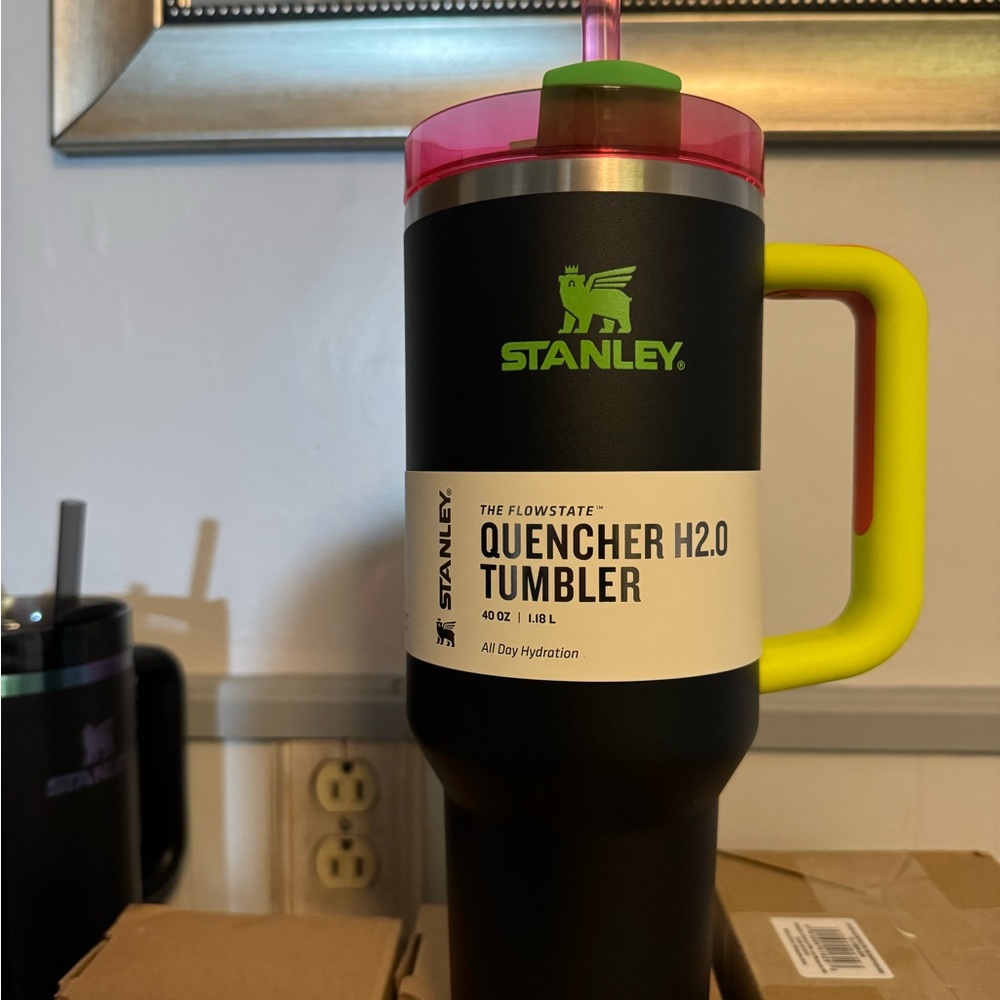 40 oz black neon Stanley cup